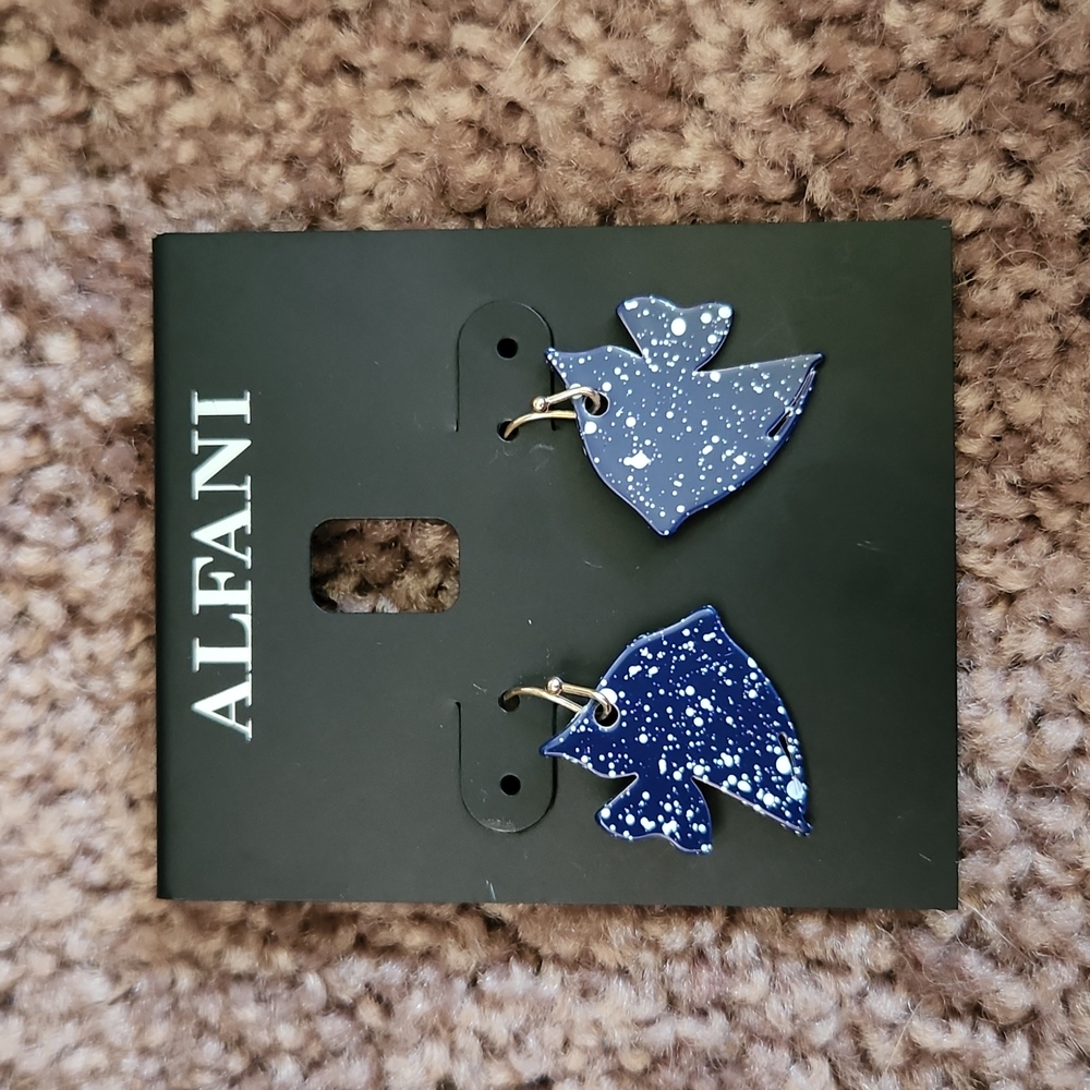 Alfani Gold-Tone Colored Tropical Fish Drop Earrings